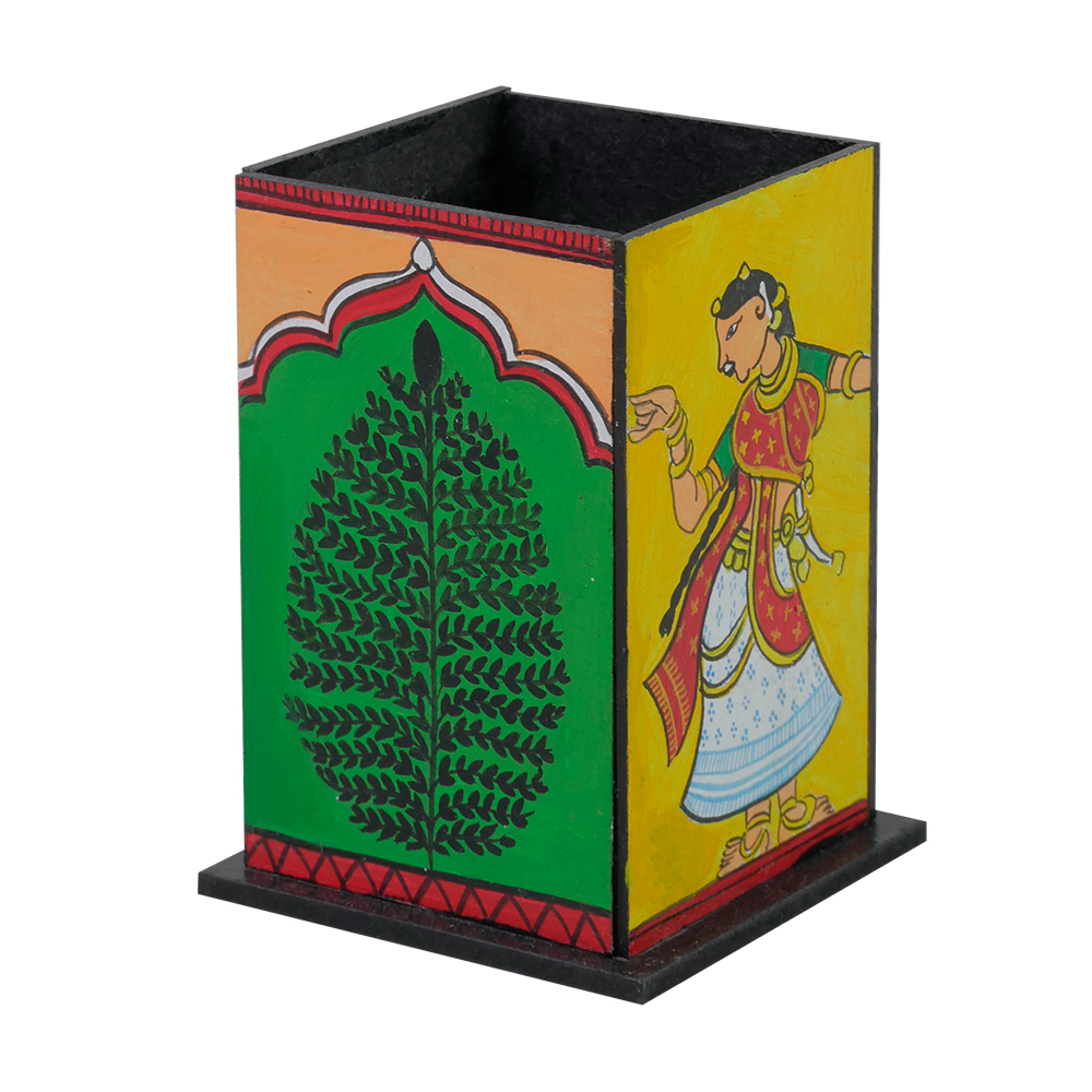 Decorative Multipurpose Pen Stand -3- Exclusively hand-painted in Pattachitra art by Penkraft